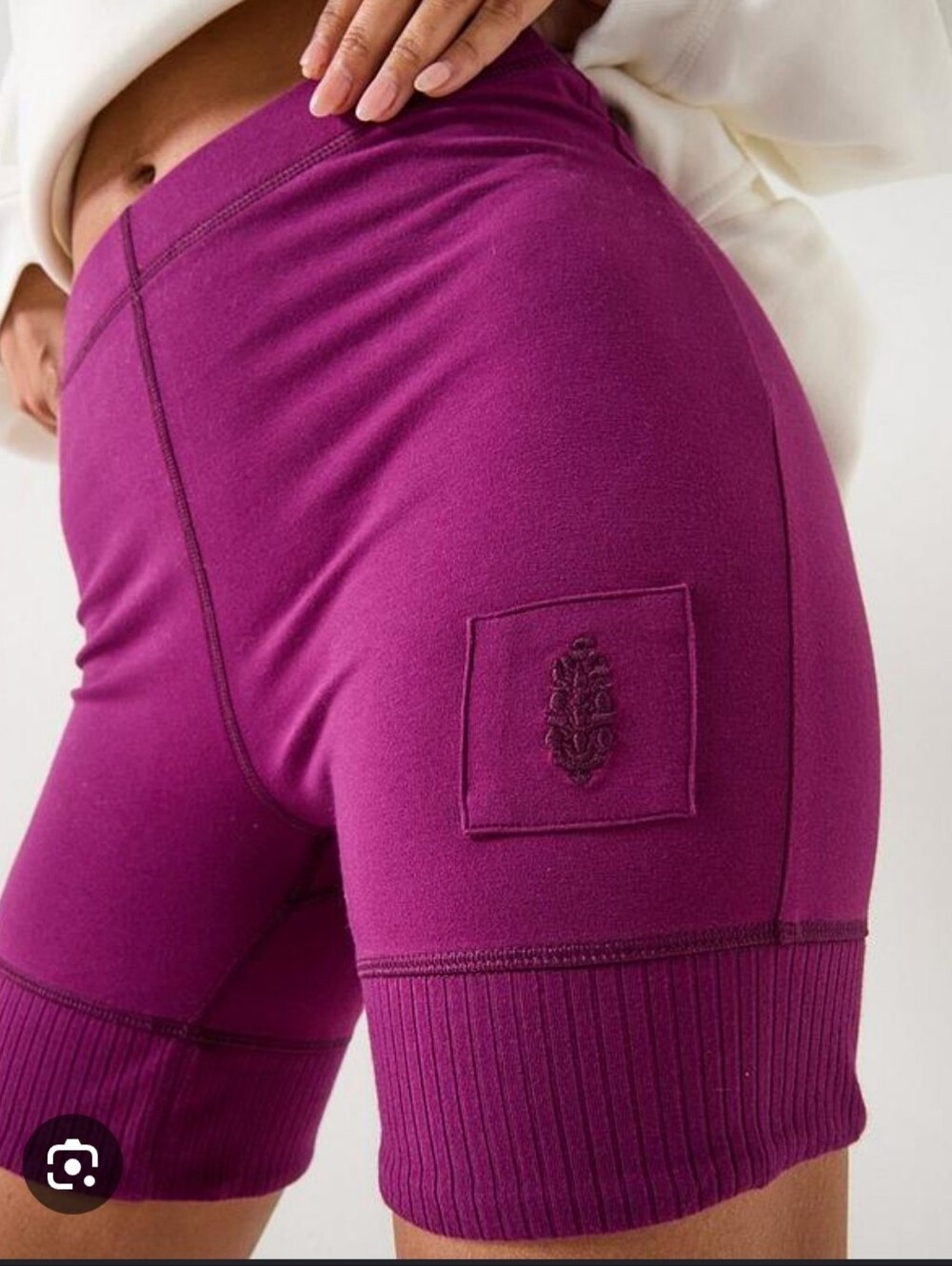 Free People Bike Shorts, Deep Purple, High Rise